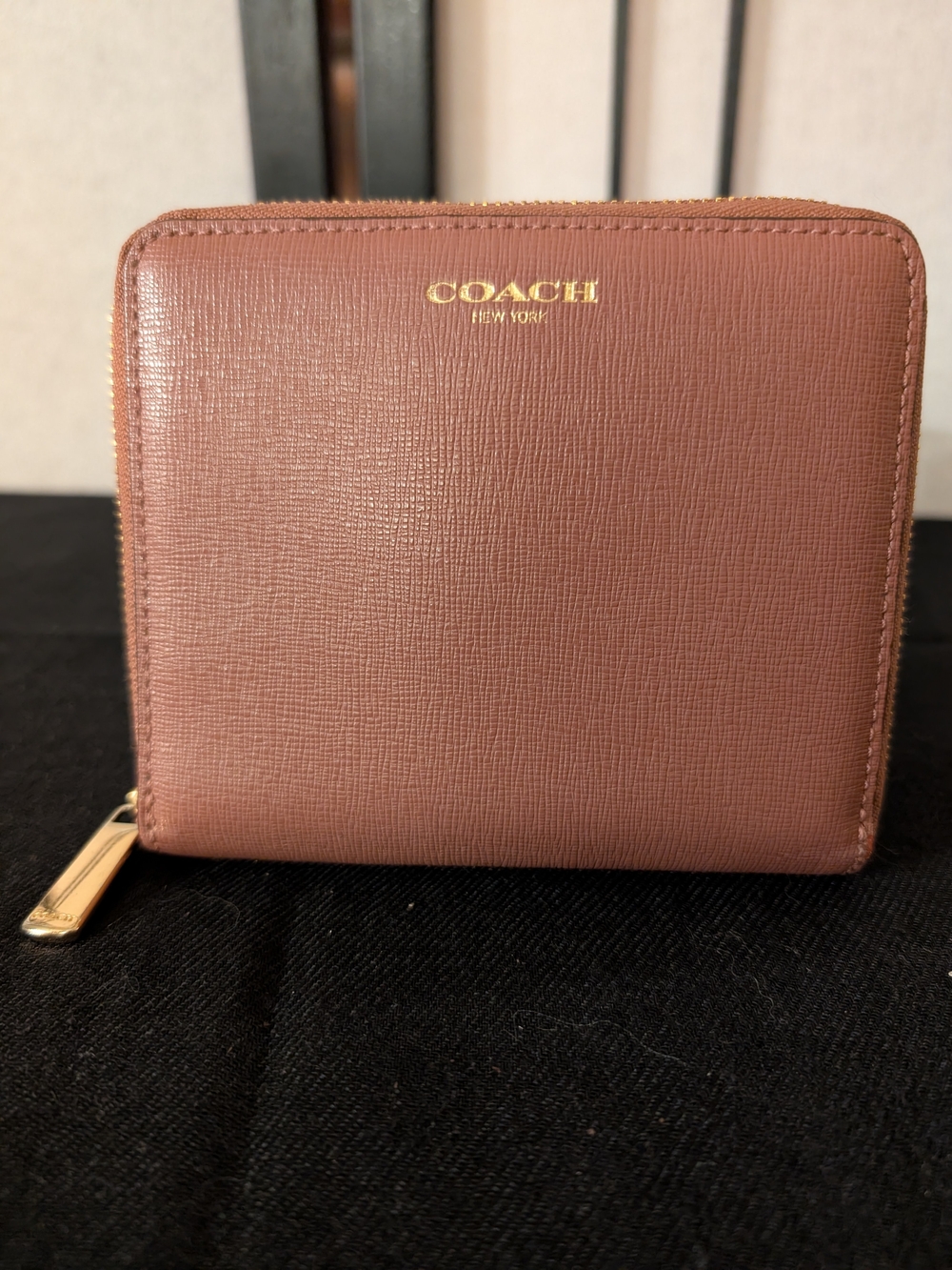 Coach Compact Zip Wallet in Dusty Rose